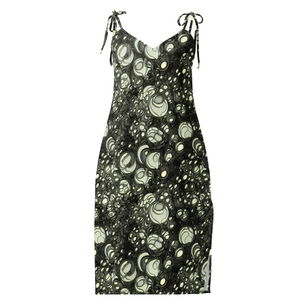Cellular Noir on Slip Dress — Front