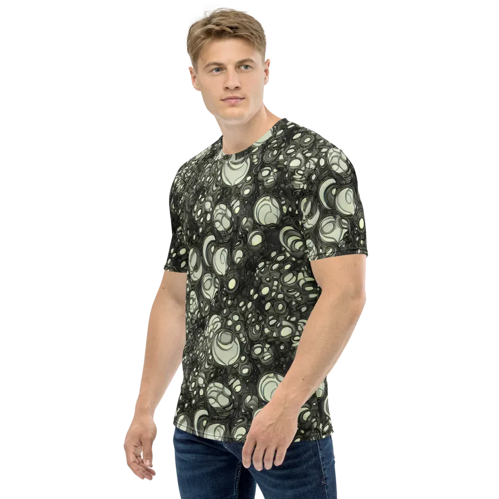 Cellular Noir on Men's Crew Neck T-Shirt — Left