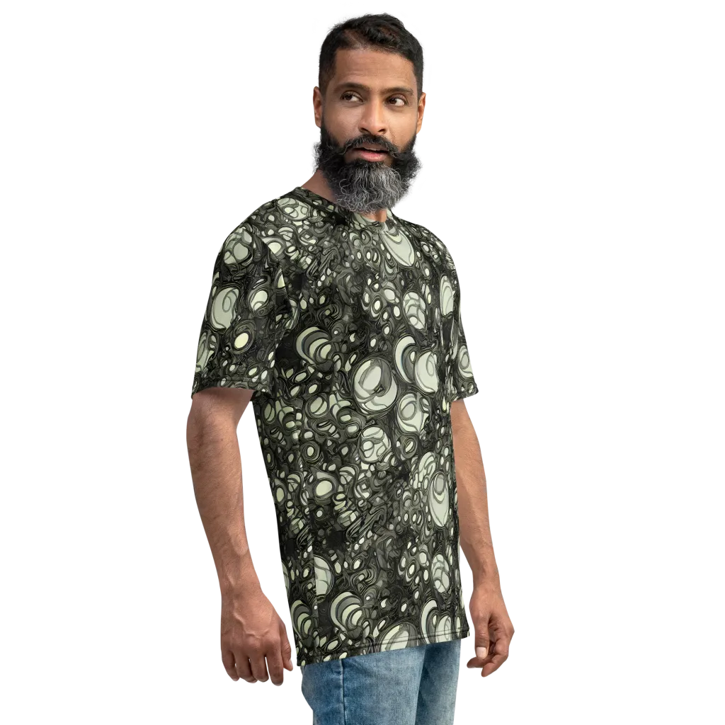 Cellular Noir on Men's Crew Neck T-Shirt — Right