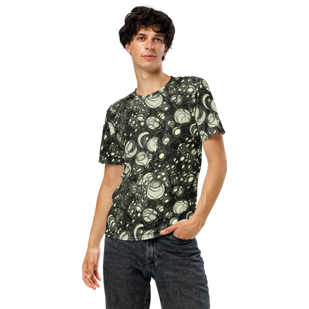 Cellular Noir on Men's Crew Neck T-Shirt — Front