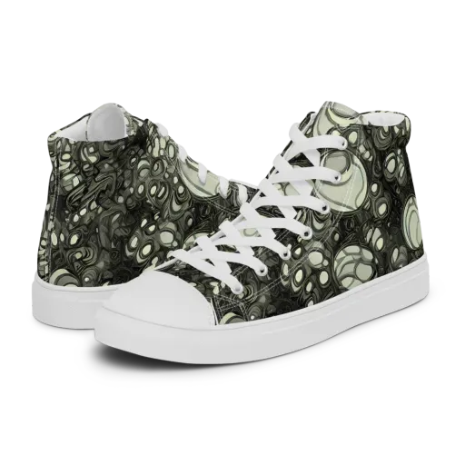 Cellular Noir on a Men's High Top Canvas Shoes
