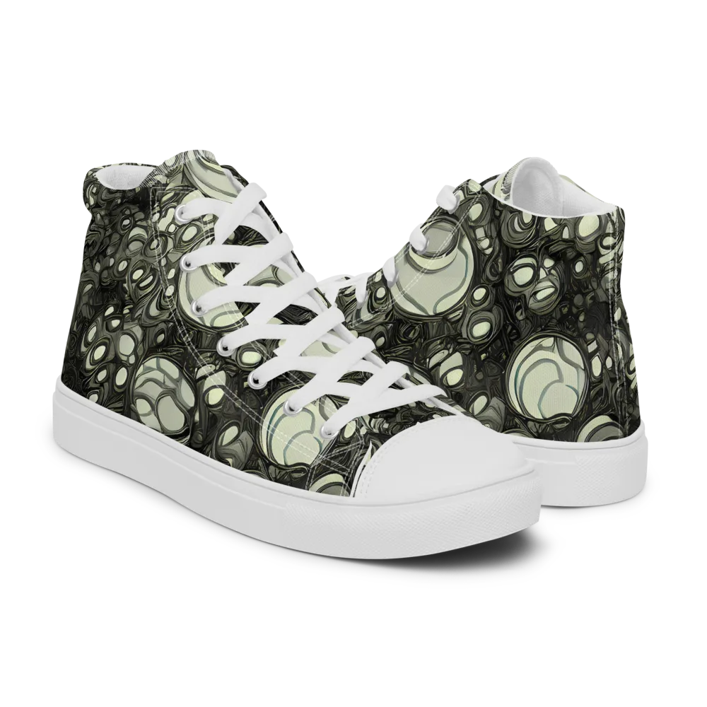 Cellular Noir on Men's High Top Canvas Shoes — Right