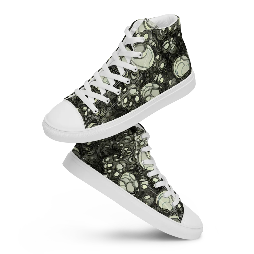 Cellular Noir on Men's High Top Canvas Shoes — Front