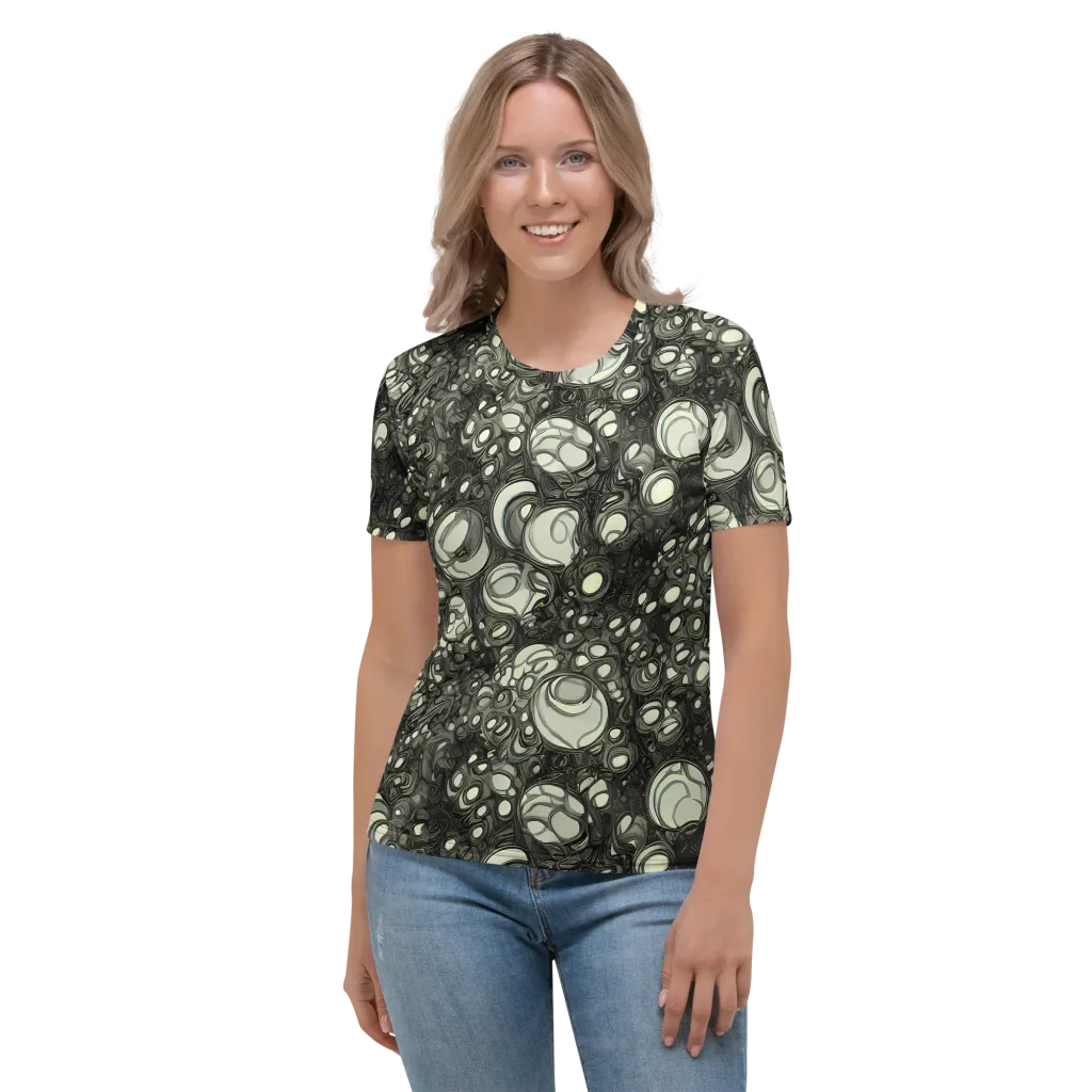 Cellular Noir on Women's Crew Neck T-Shirt — Front