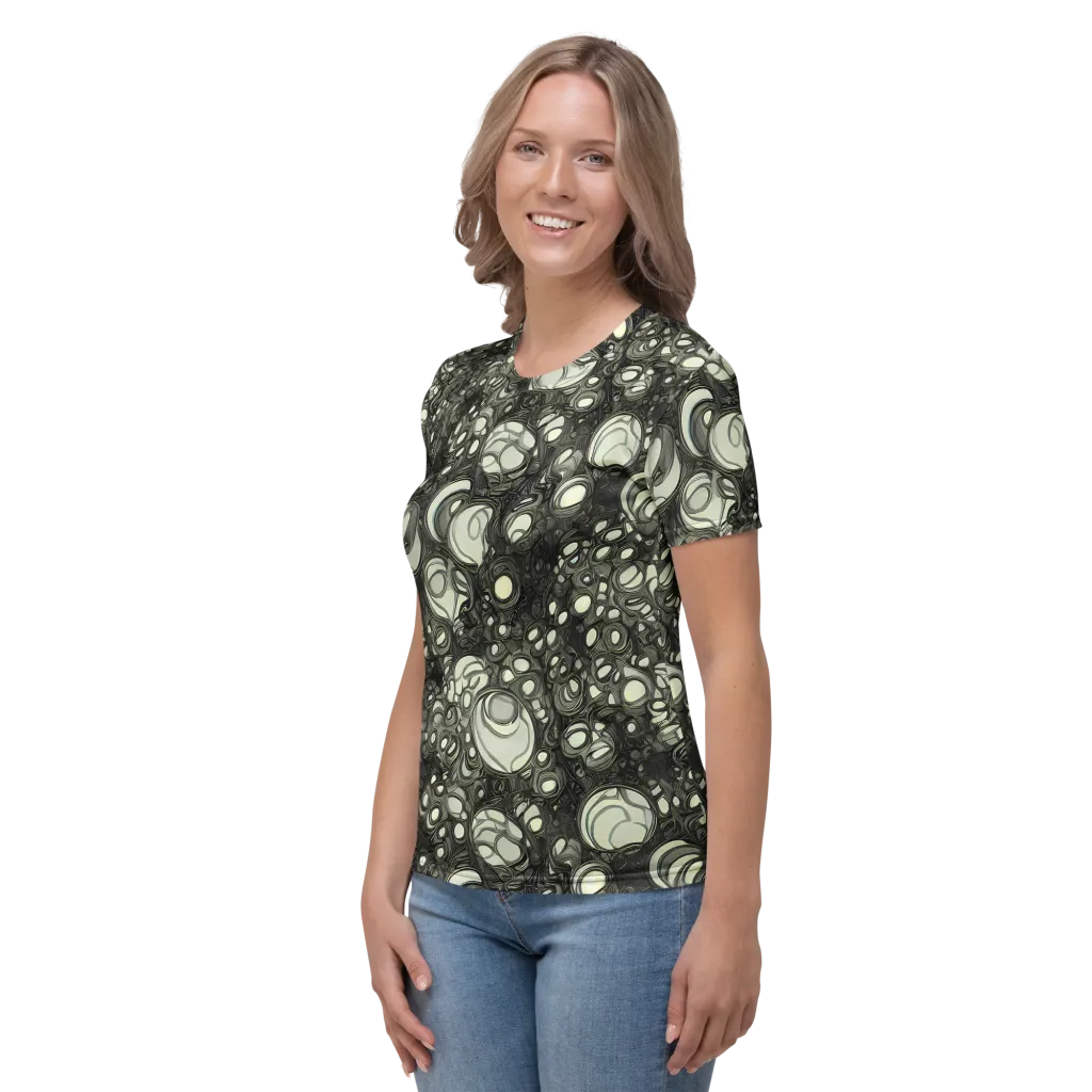 Cellular Noir on Women's Crew Neck T-Shirt — Left