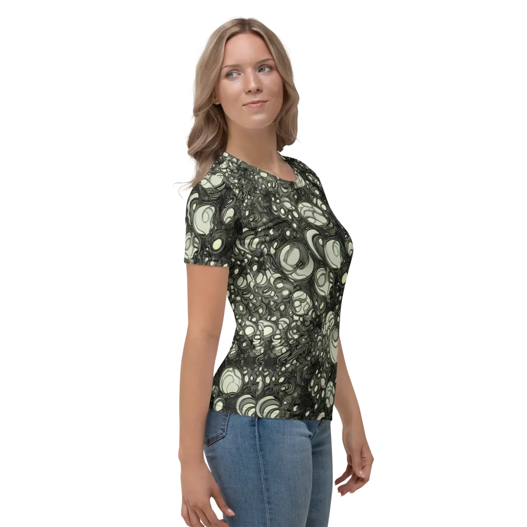 Cellular Noir on Women's Crew Neck T-Shirt — Right