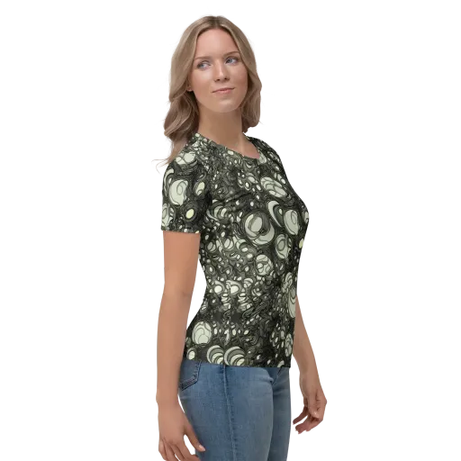 Cellular Noir on a Women's Crew Neck T-Shirt
