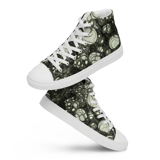 Cellular Noir on a Women's High Top Canvas Shoes