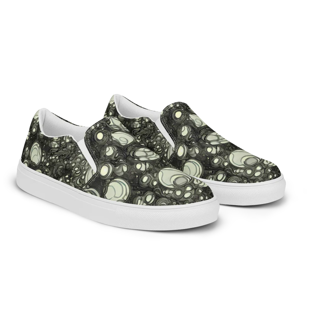 Cellular Noir on Men's Slip-On Canvas Shoes — Right Front