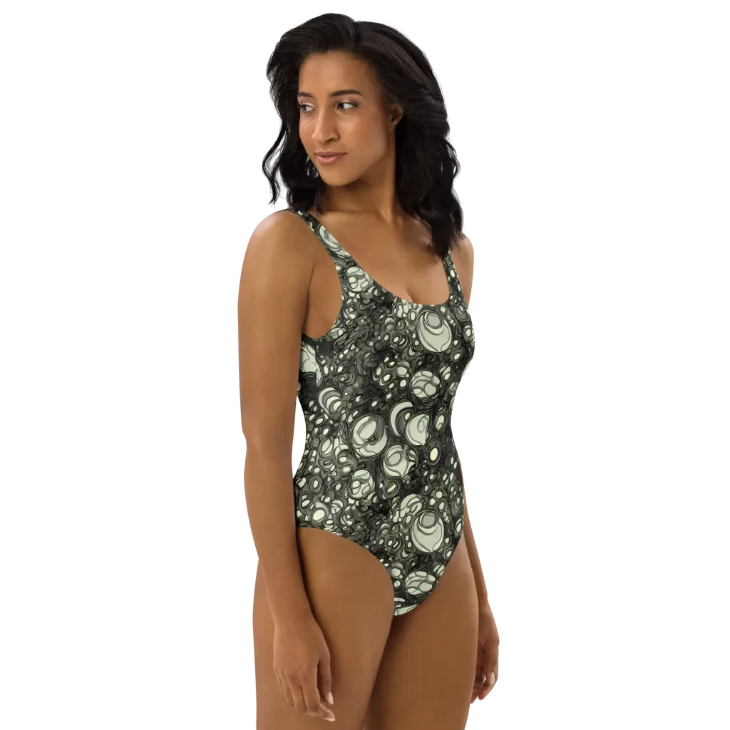 Cellular Noir on One-Piece Swimsuit — Right