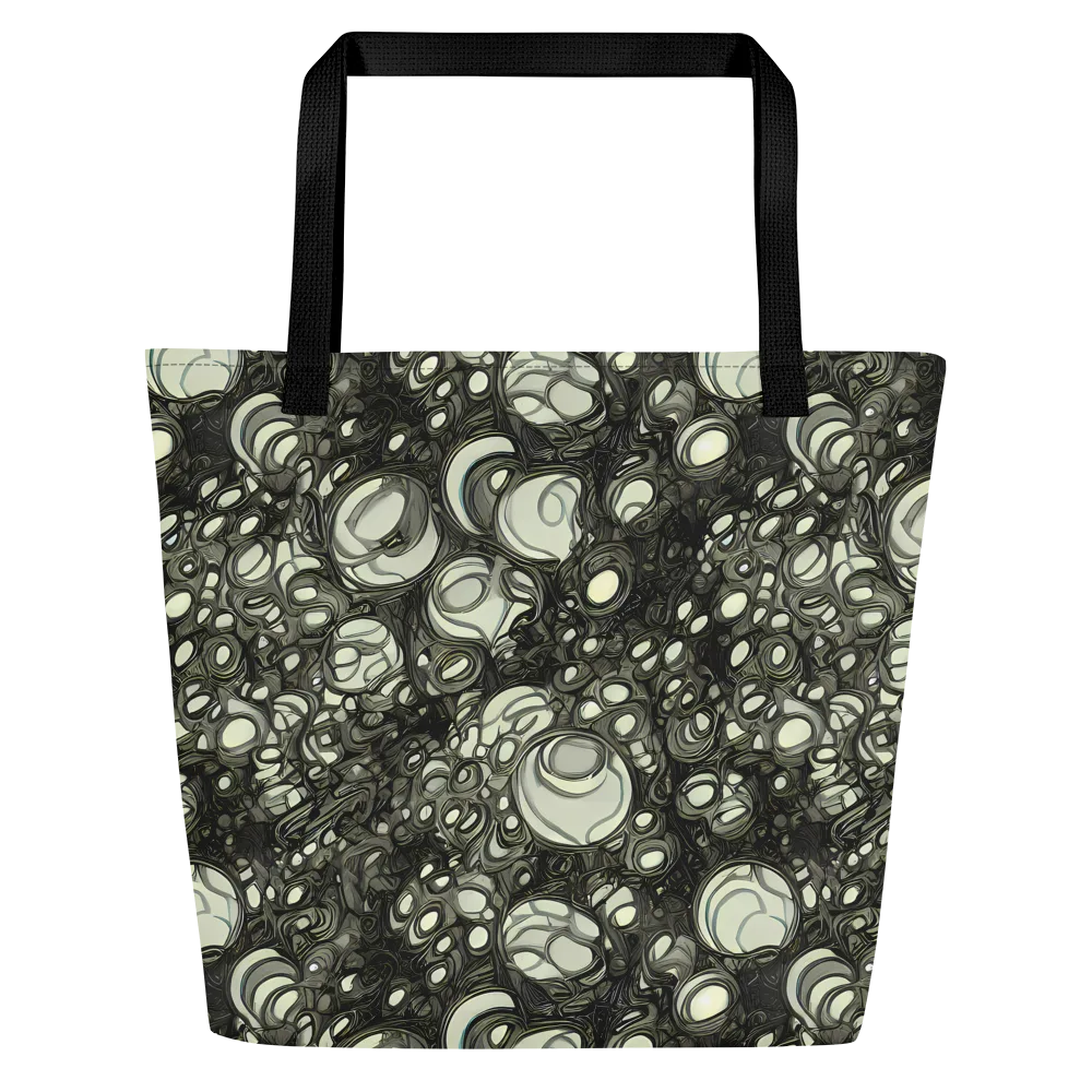 Cellular Noir on Large Tote Bag W/ Pocket — Front