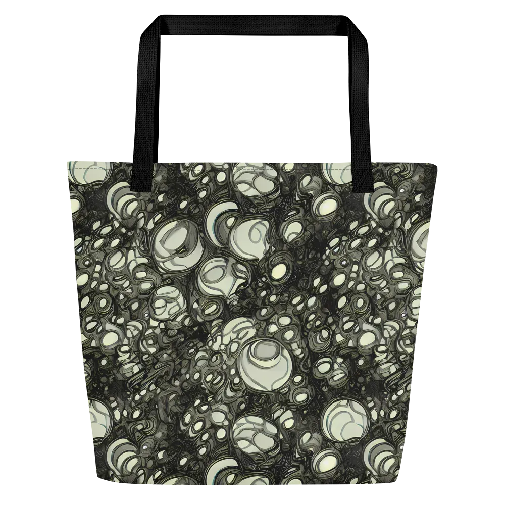 Cellular Noir on Large Tote Bag W/ Pocket — Front
