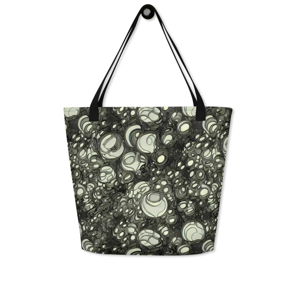Cellular Noir on Large Tote Bag W/ Pocket — Front
