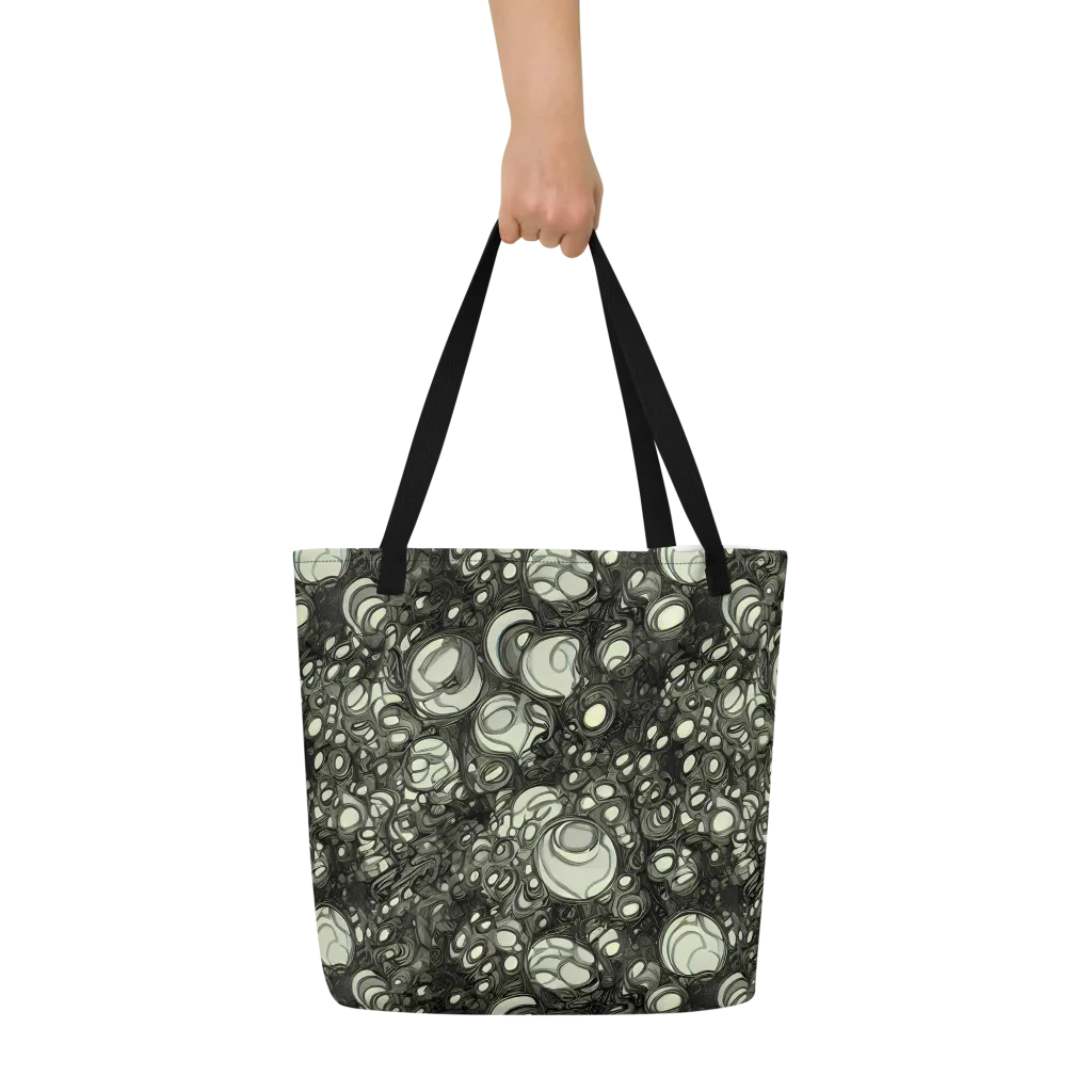Cellular Noir on Large Tote Bag W/ Pocket — Front