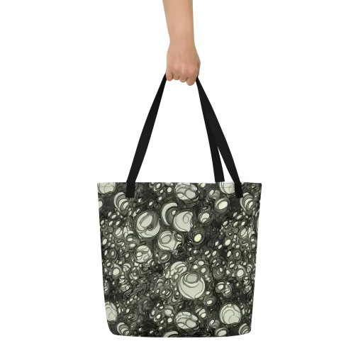 Cellular Noir on a Large Tote Bag W/ Pocket