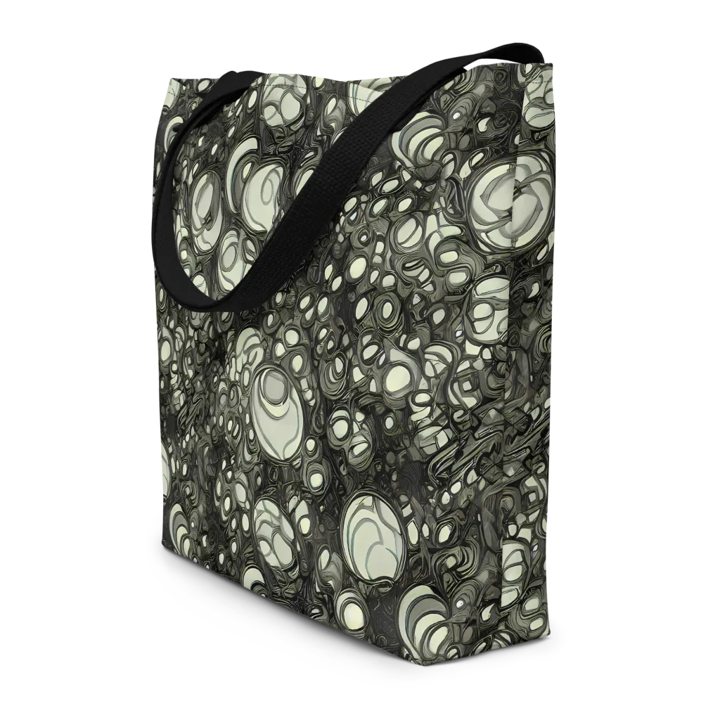 Cellular Noir on Large Tote Bag W/ Pocket — Front