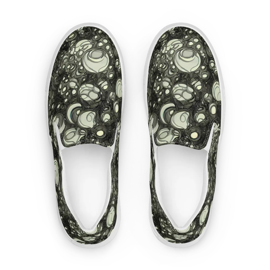 Cellular Noir on Women's Slip-On Canvas Shoes — Front