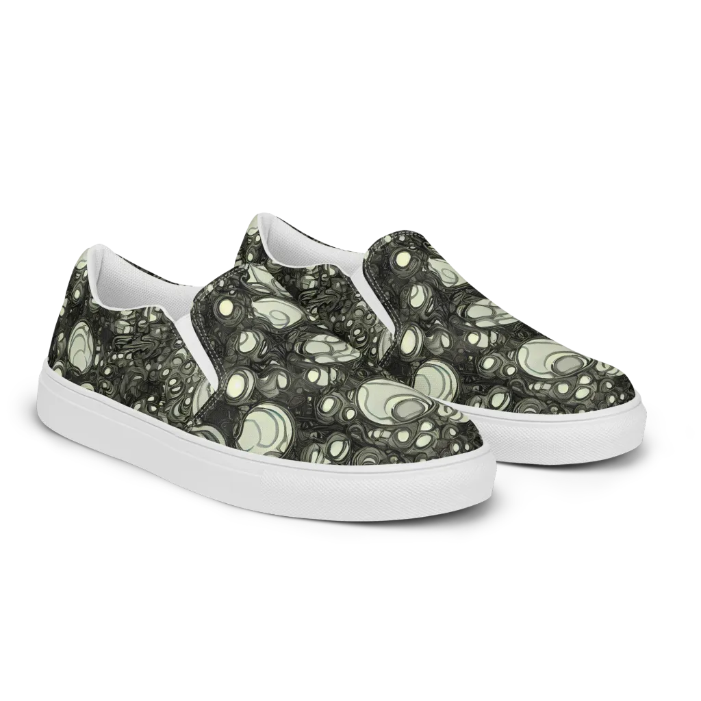 Cellular Noir on Women's Slip-On Canvas Shoes — Right Front