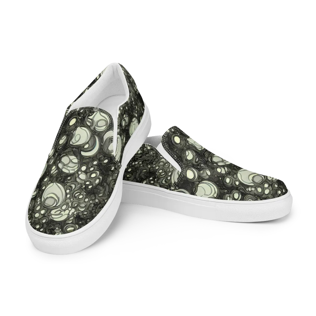 Cellular Noir on Women's Slip-On Canvas Shoes — Left Front
