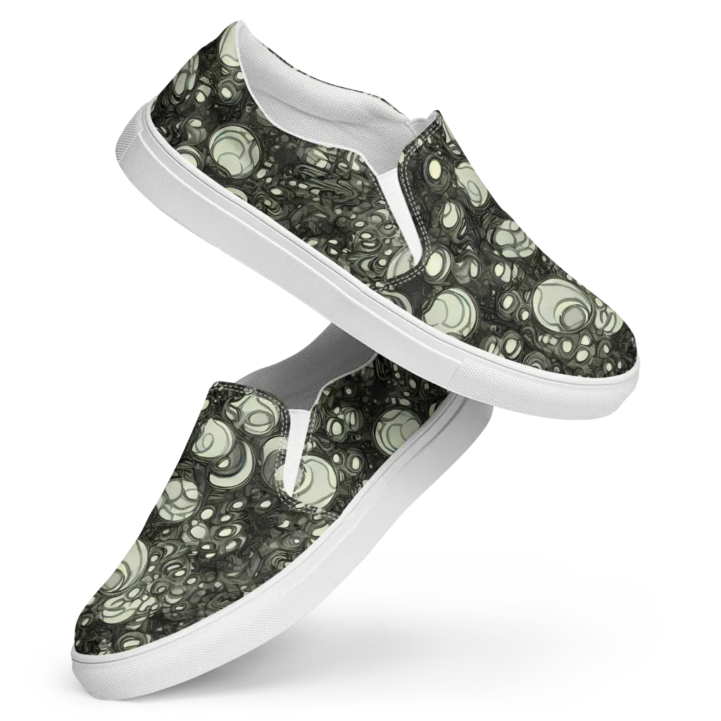 Cellular Noir on Women's Slip-On Canvas Shoes — Front