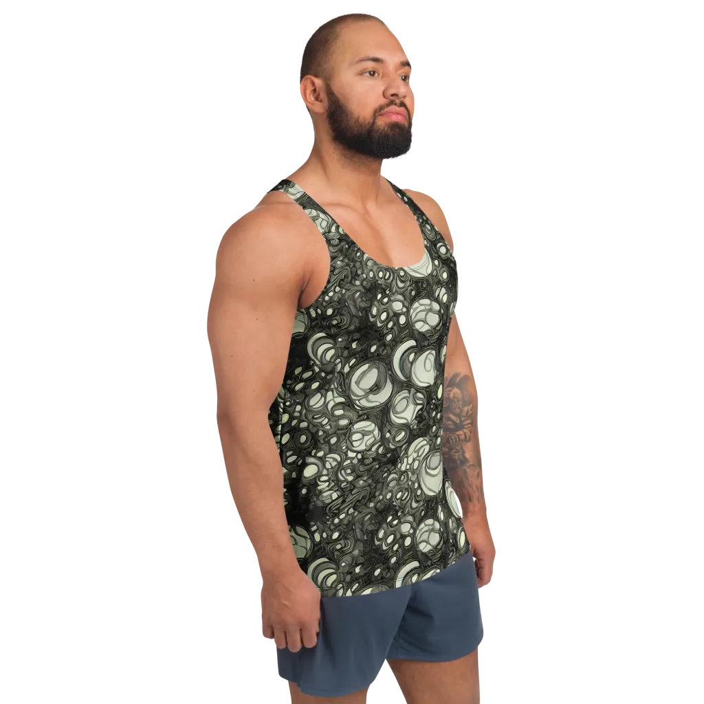 Cellular Noir on Men's Tank Top — Right Front