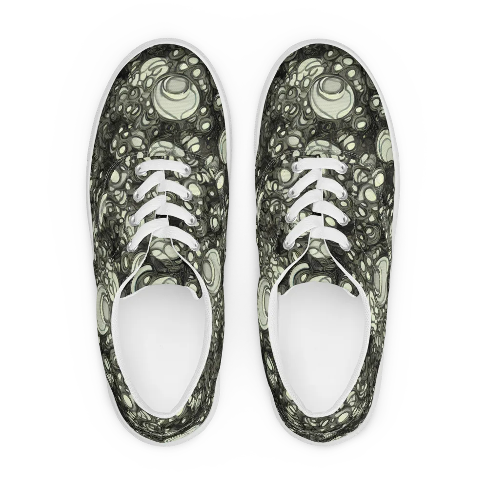 Cellular Noir on Men's Lace-Up Canvas Shoes — Front