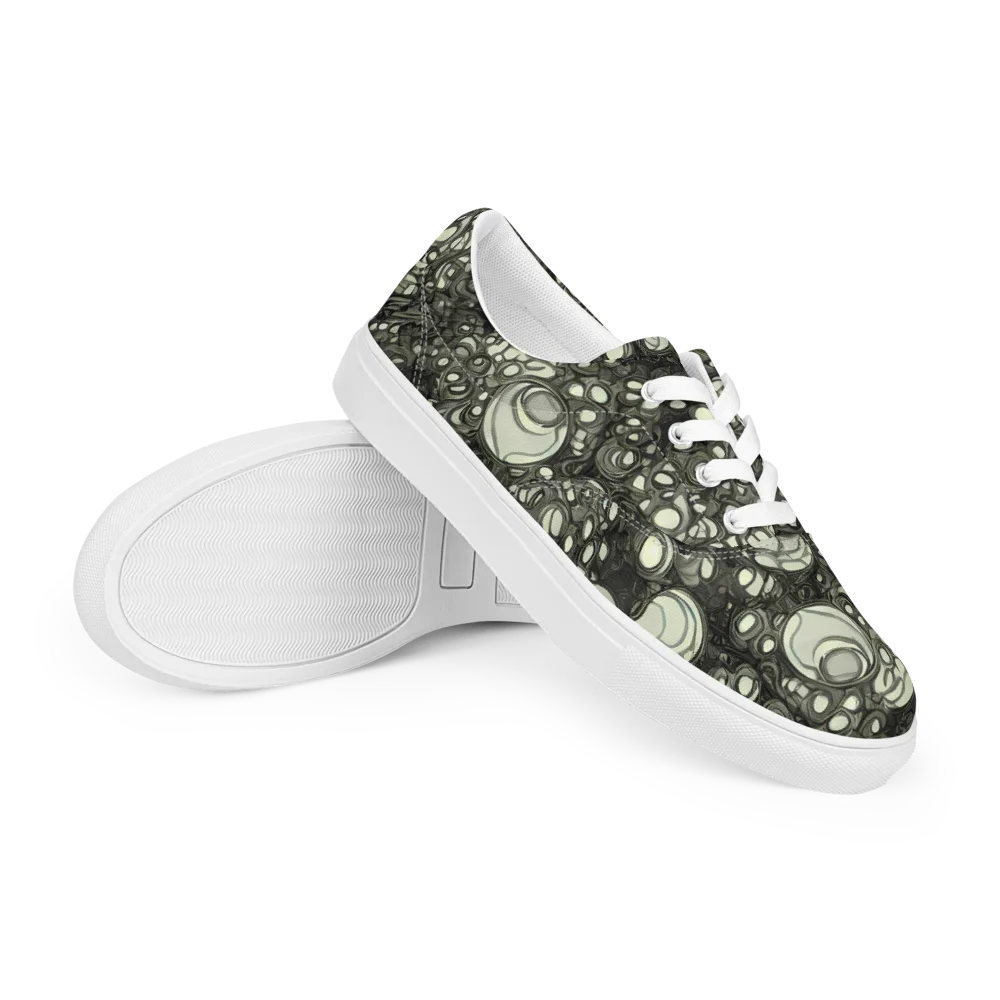 Cellular Noir on Men's Lace-Up Canvas Shoes — Right Front