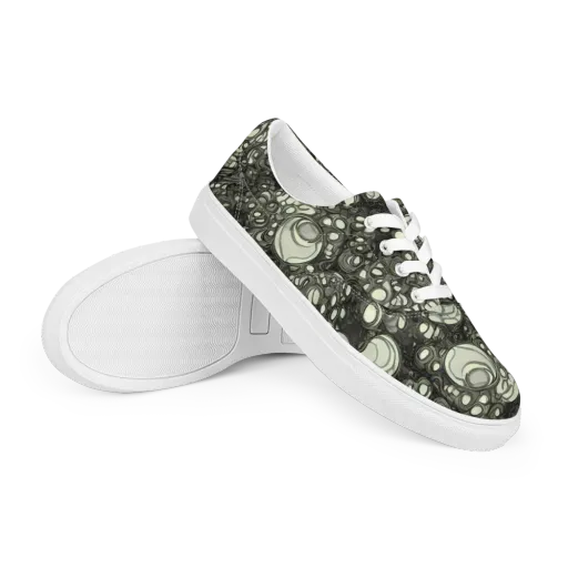 Cellular Noir on a Men's Lace-Up Canvas Shoes
