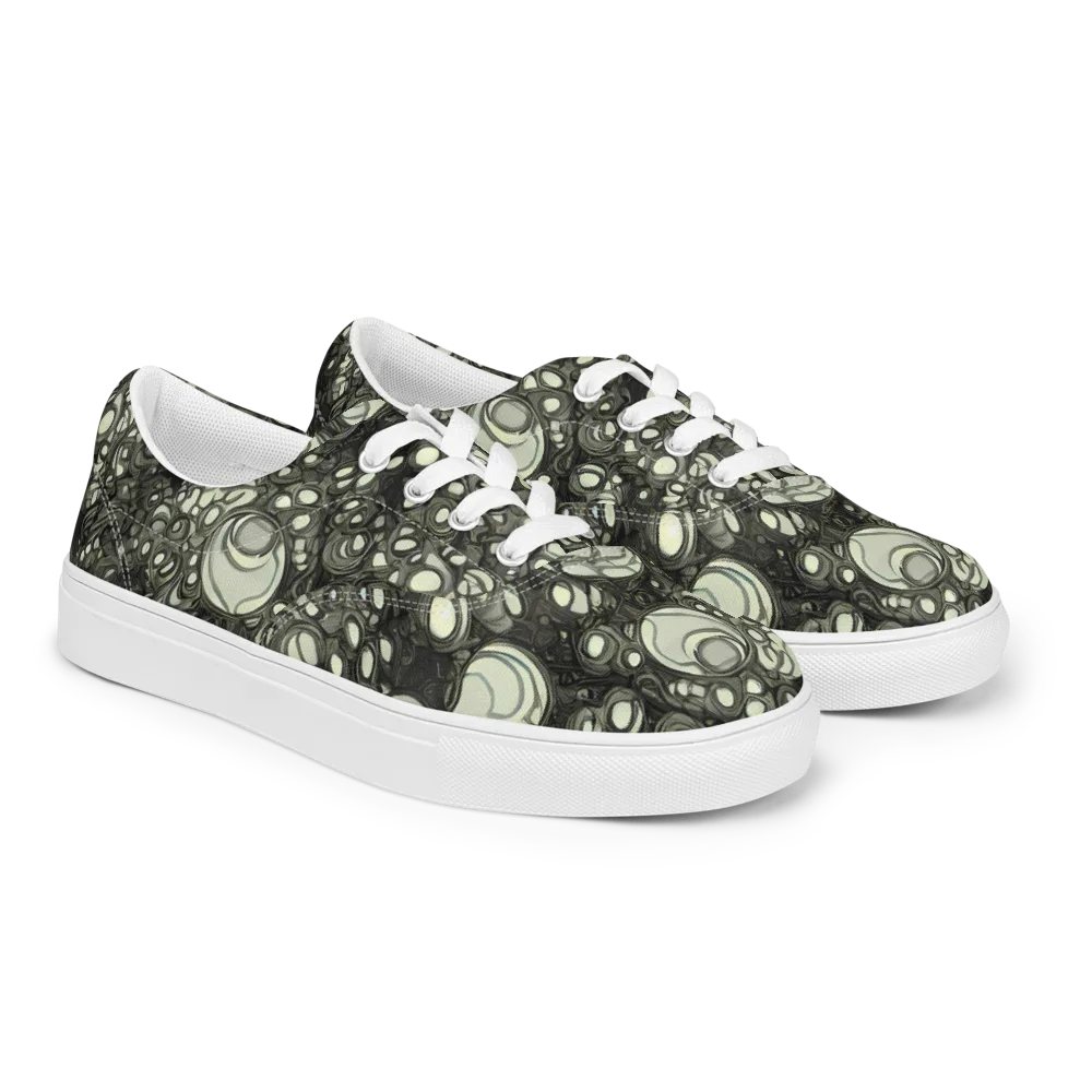 Cellular Noir on Men's Lace-Up Canvas Shoes — Right Front