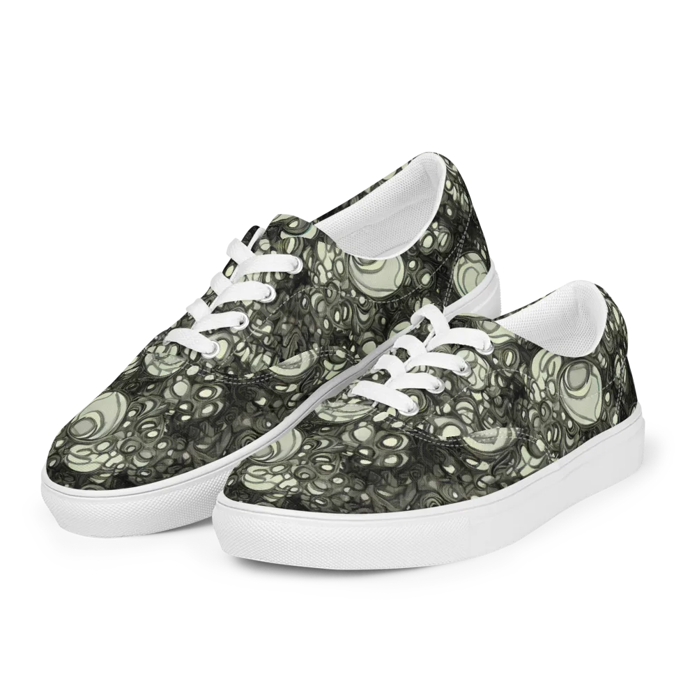 Cellular Noir on Men's Lace-Up Canvas Shoes — Left Front