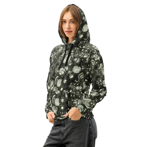 Cellular Noir on a Cotton Hoodie