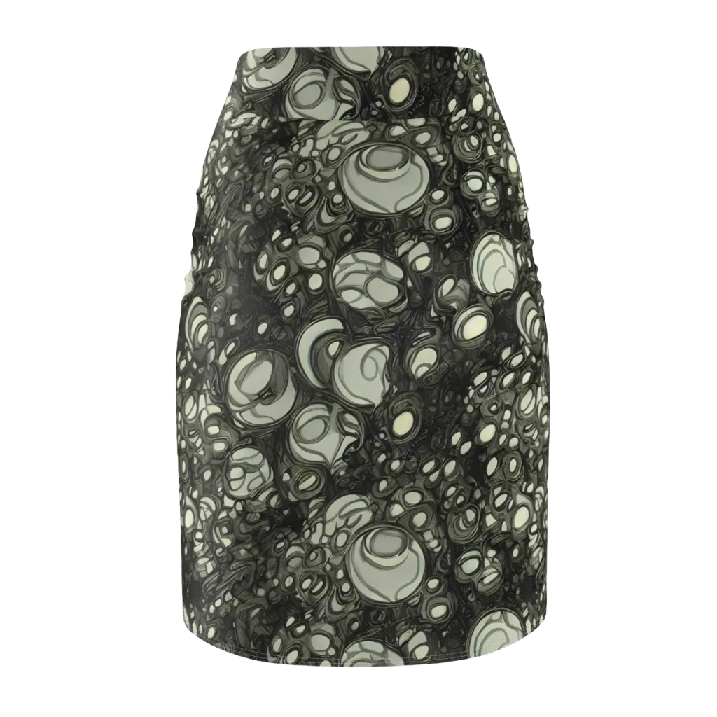 Cellular Noir on Pencil Skirt — Back