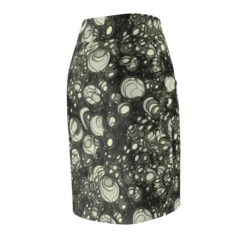 Cellular Noir on Pencil Skirt — Back Side