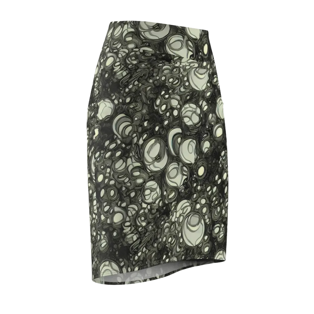 Cellular Noir on Pencil Skirt — Front Side