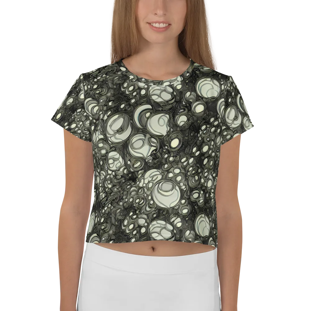 Cellular Noir on Crop Tee — Front
