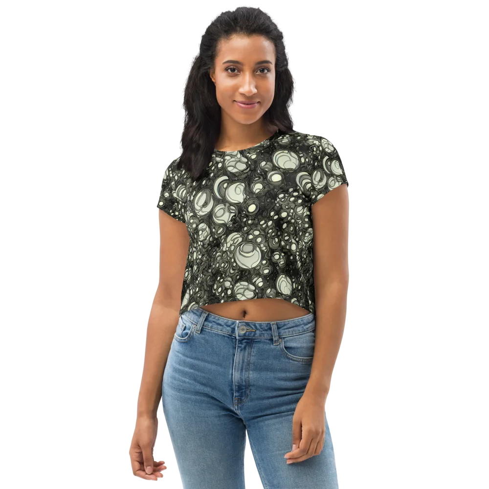 Cellular Noir on Crop Tee — Front
