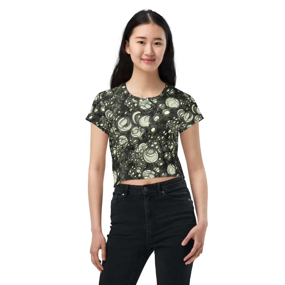 Cellular Noir on Crop Tee — Front