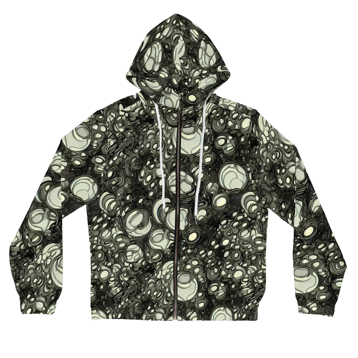 Cellular Noir on Women's Full-Zip Hoodie — Front