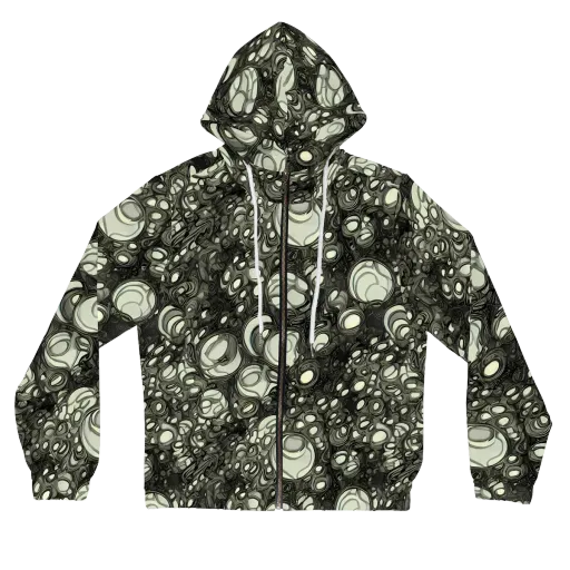 Cellular Noir on a Women's Full-Zip Hoodie