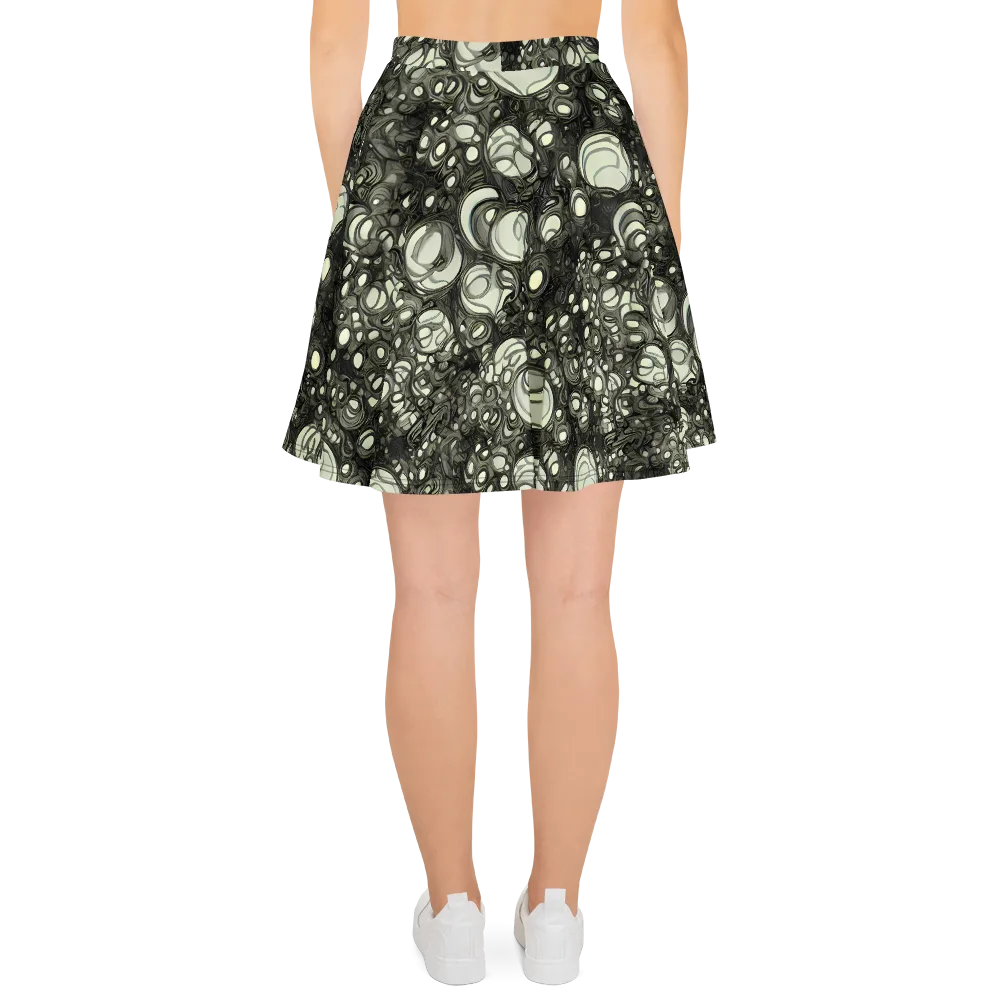 Cellular Noir on Skater Skirt — Back