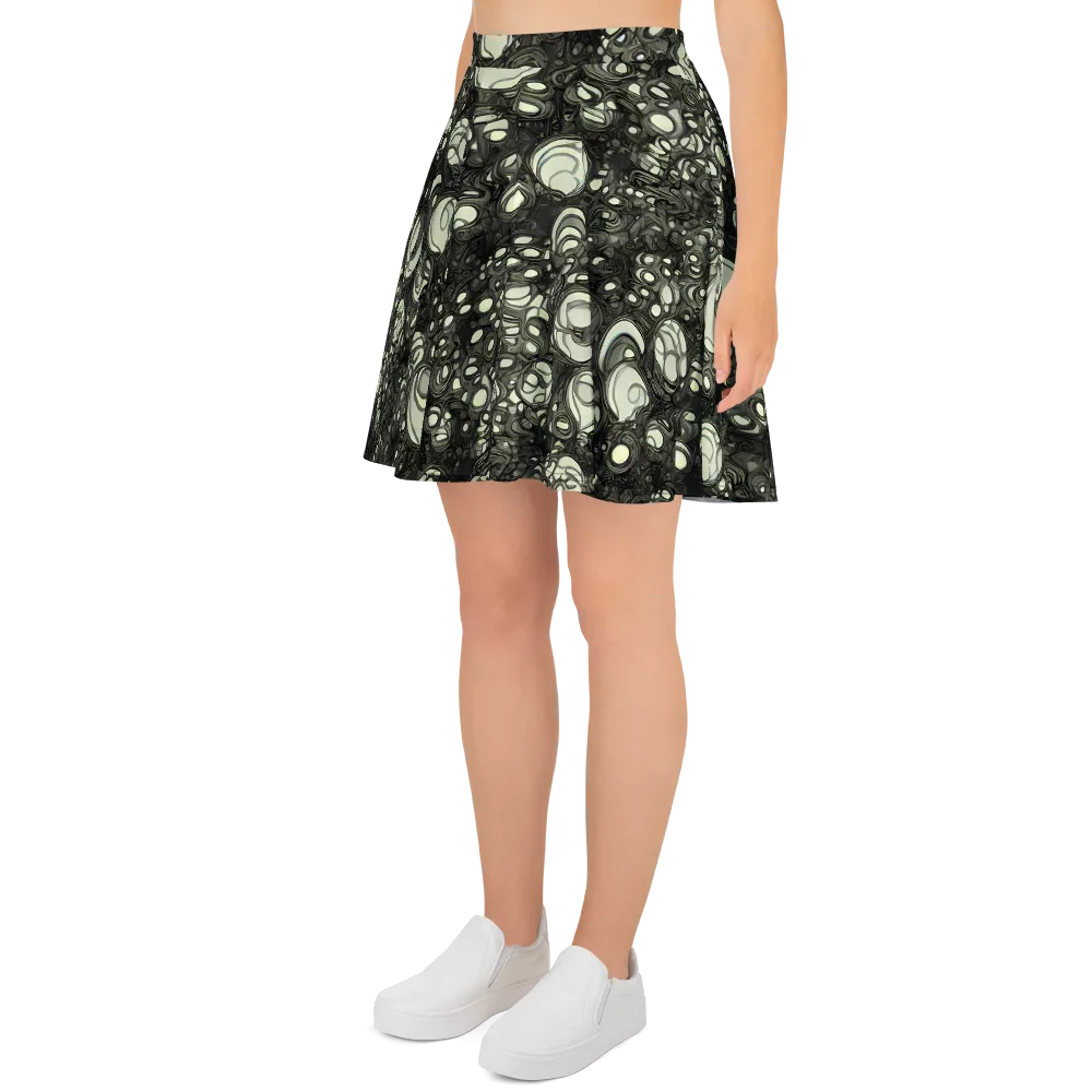 Cellular Noir on Skater Skirt — Left