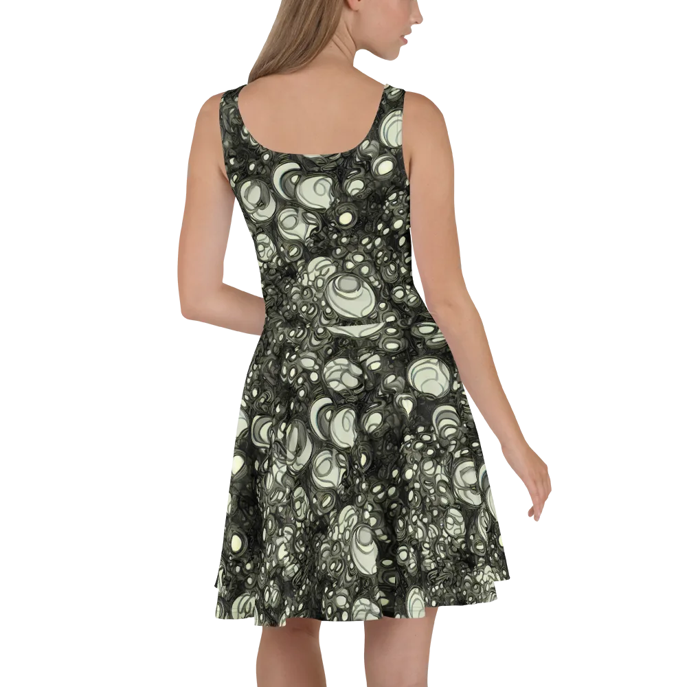 Cellular Noir on Skater Dress — Back