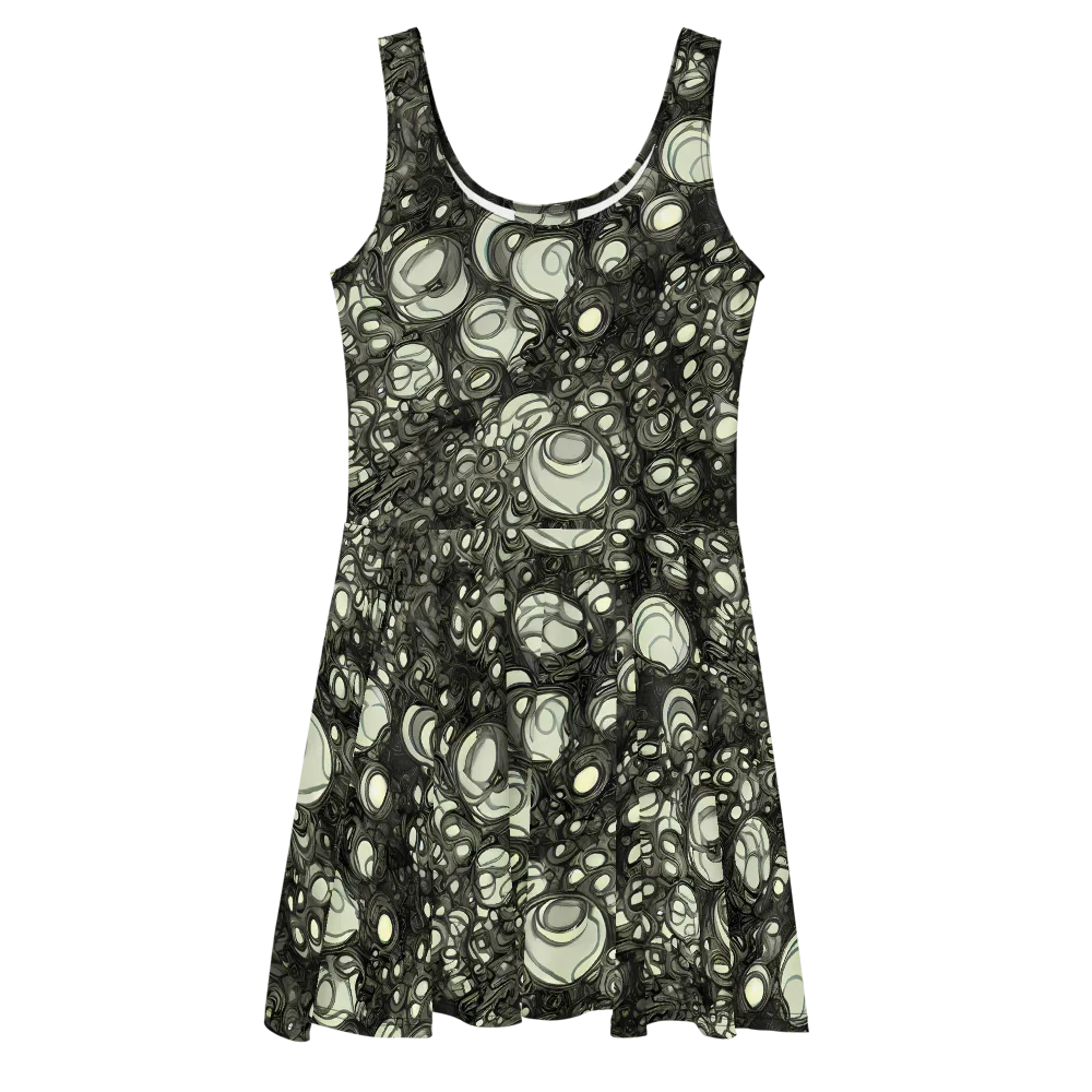 Cellular Noir on Skater Dress — Front