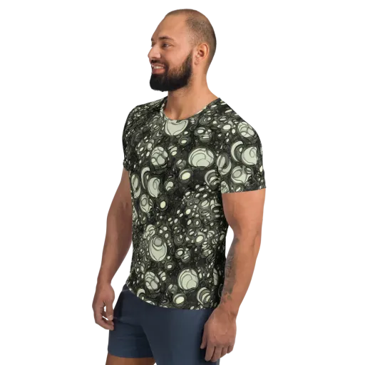 Cellular Noir on a Men's Athletic T-Shirt