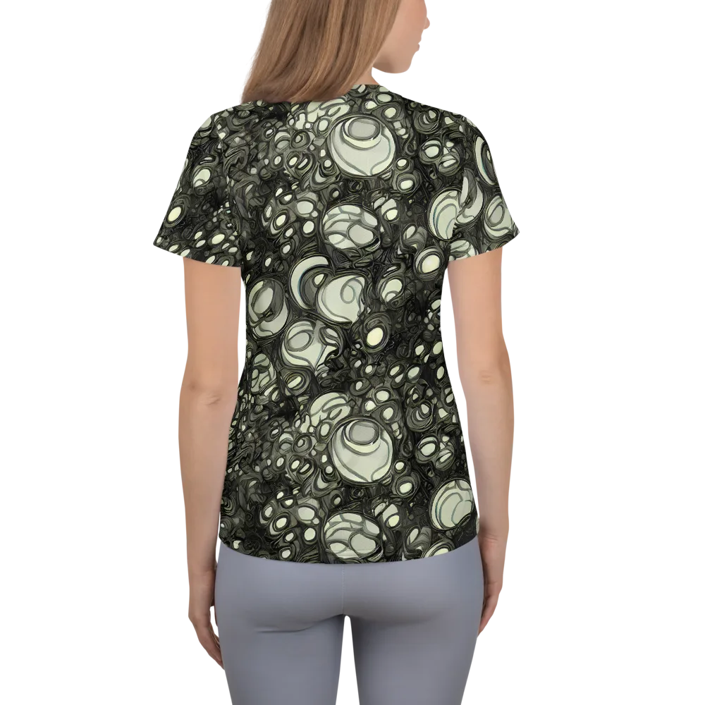 Cellular Noir on Women's Athletic T-Shirt — Back