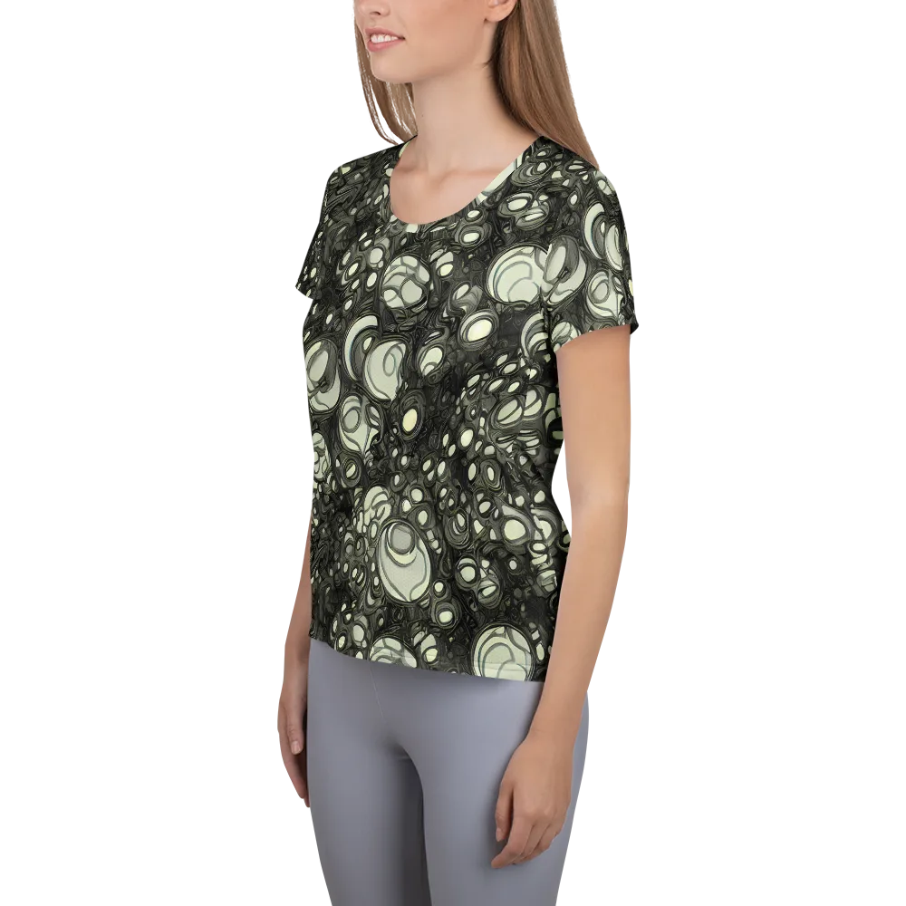 Cellular Noir on Women's Athletic T-Shirt — Left