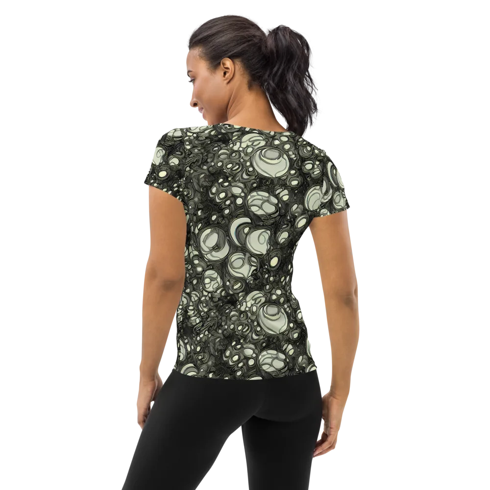 Cellular Noir on Women's Athletic T-Shirt — Back