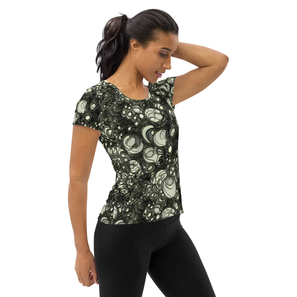 Cellular Noir on Women's Athletic T-Shirt — Right