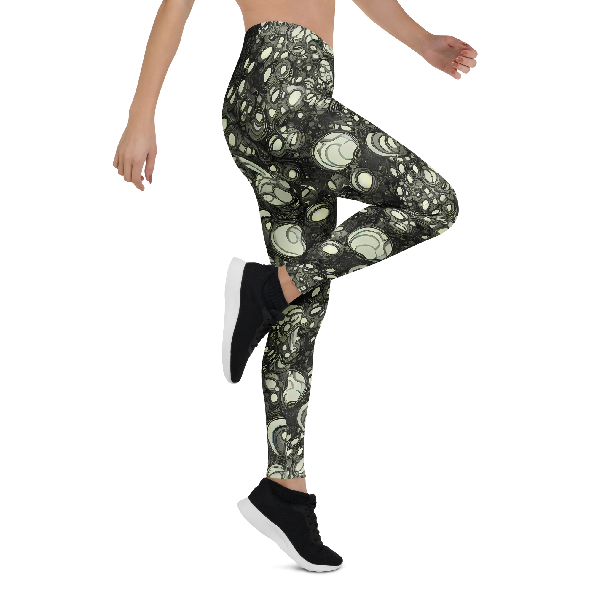 Cellular Noir on Leggings — Right