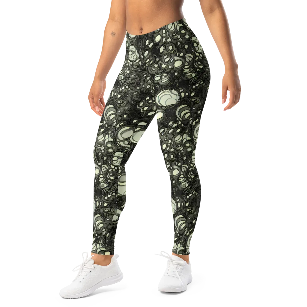 Cellular Noir on Leggings — Left Front